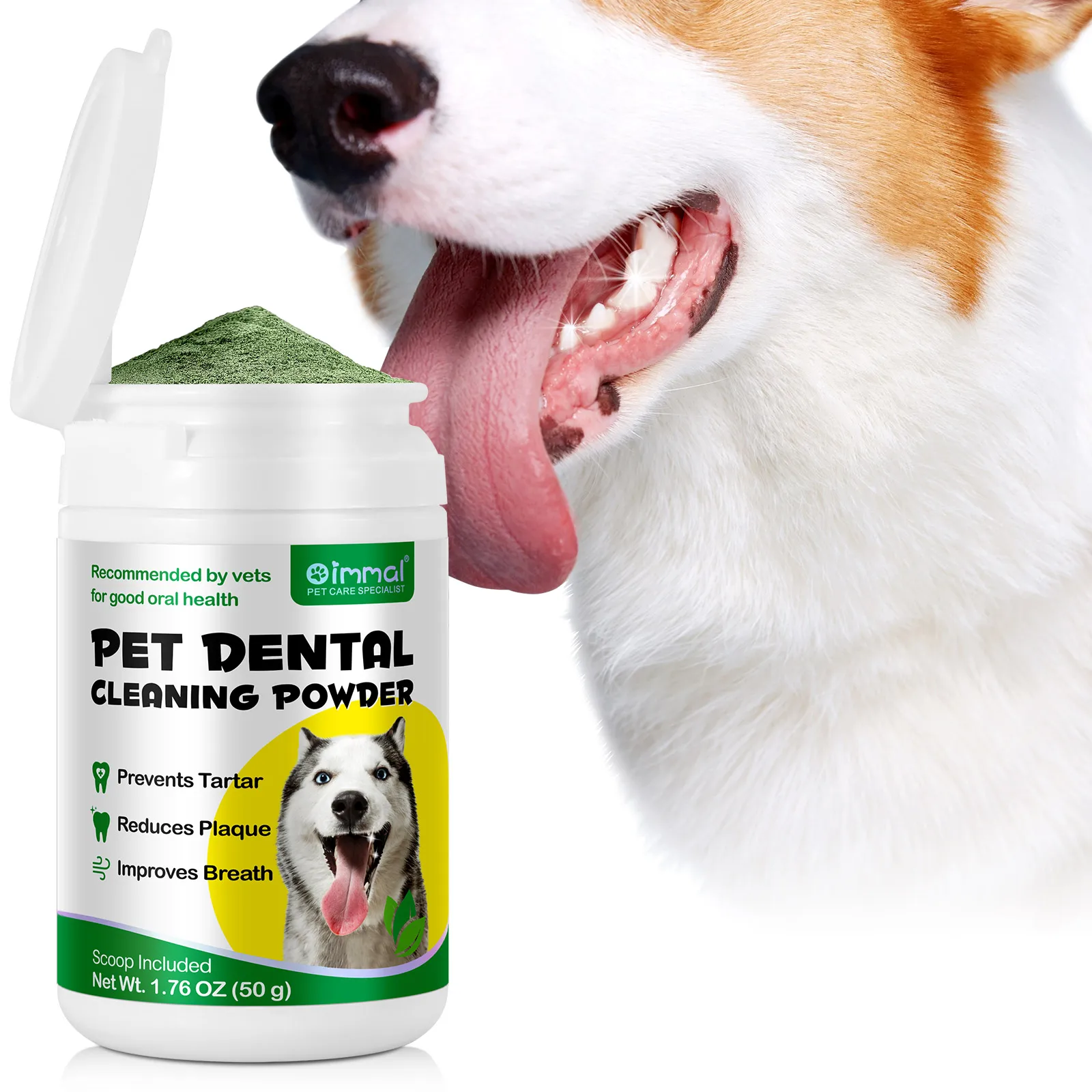 50g Pet Dental Cleaning Powder for Dogs Recommended by vets for good oral health Reduces Plaque Prevents Tartar Improves Breath