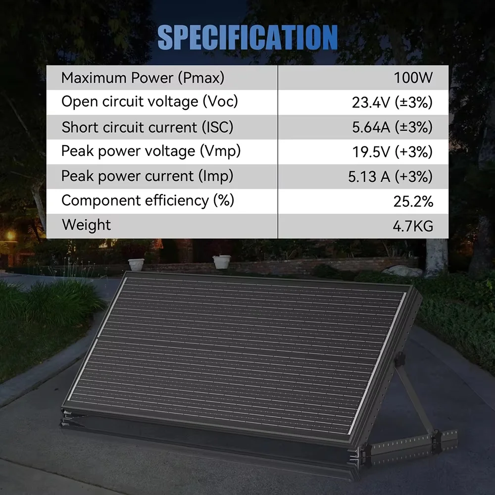 

RVPOZWER 400W/200W/100W Solar Panels N-Type 18BB 12V Monocrystalline Solar Cell Outdoor Camping 25.2% High-Efficiency PV Power