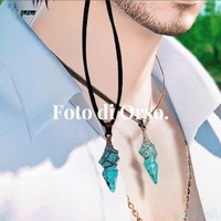 Necklace DIY Material Bag FF14 Wayfarer's Necklace Cosplay Final Fantasy XIV Cos prop Blue Crystal Holloween Roleplay Women Men