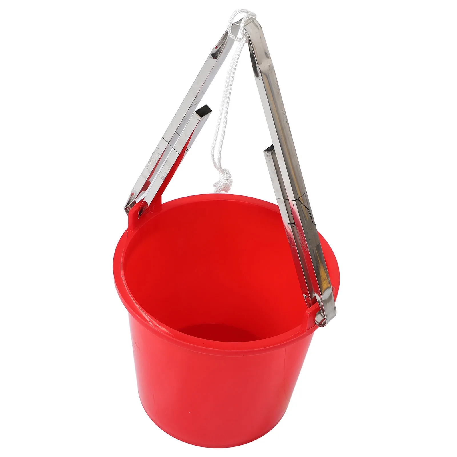 

Red Plastic Bucket Water Container Household Bath Storage Agricultural Use Food Safe Strong Handle Outdoor for Home