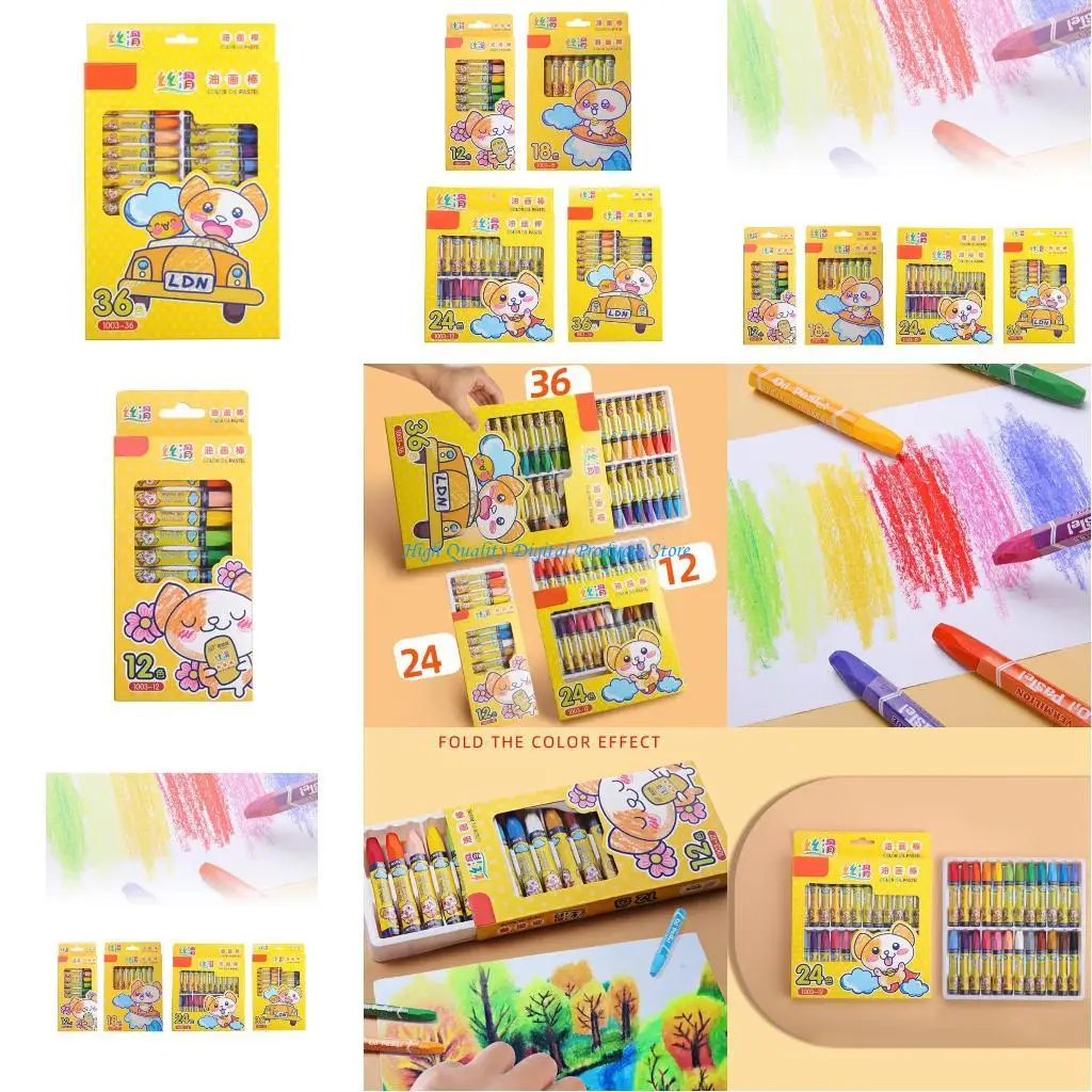 

U2JE 12/18/24/36 Pcs Assorted Colors Colorful Oil Pastels for Art Enthusiasts