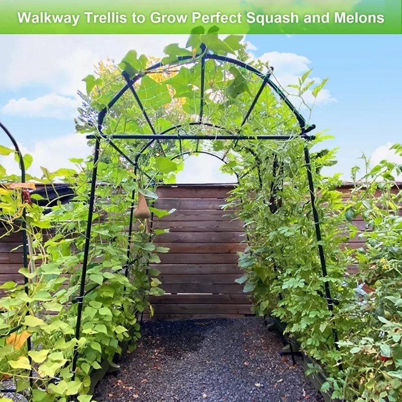 Garden Arch Trellis for Climbing Plants Outdoor, 7 ft Tall Walkway Trellis, Metal Archway Arbor Tunnel Large Trellis for