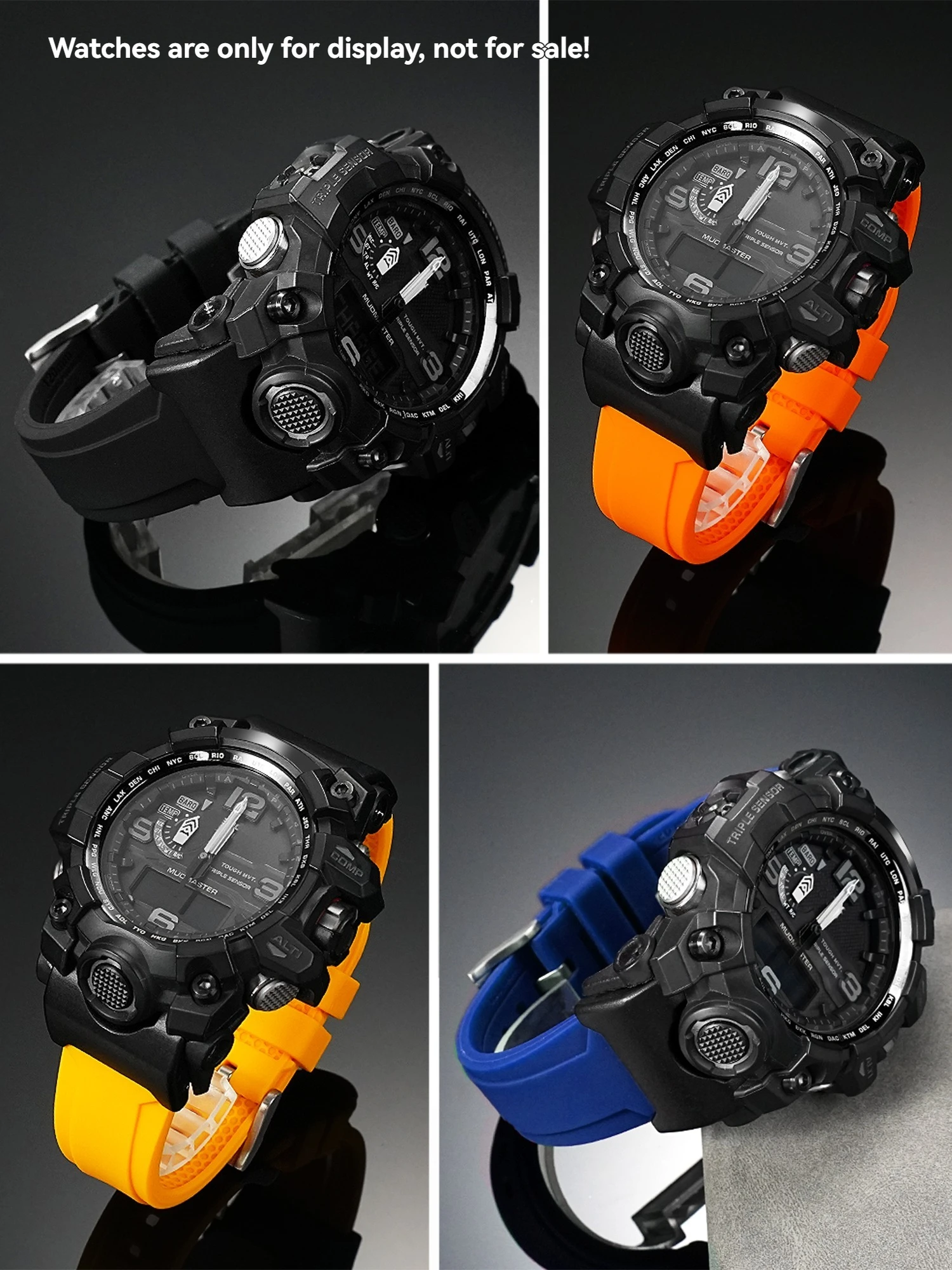 gwg-1000 تعديل سيليكون الساعات ل كاسيو G-SHOCK كبير الطين الملك GWG-1000/GB اكسسوارات الراتنج استبدال حزام ساعة اليد 24 مللي متر