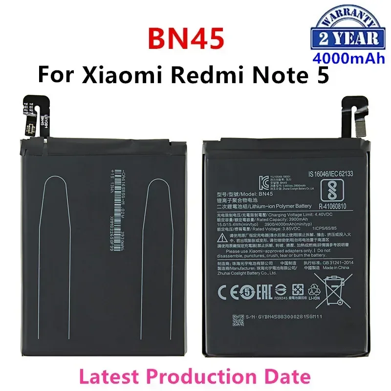 

Brand New BN45 4000mAh Battery For Xiaomi Redmi Note 5 Note5 BN45 High Quality Phone Replacement Batteries