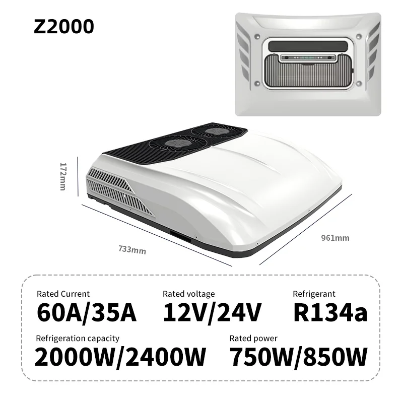 All-in-One Electric Car Air Conditioning System Auto Parking Coole 12/24 Volt DC Classic Solar Parking Roof Top Air Conditioner