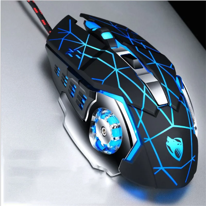 

Wired Mouse RGB Breathing Light Heavy Mouse 3200DPI Adjustable Big Hand Mause Plug And Play Esport Mouse Computer Part 6 Keys