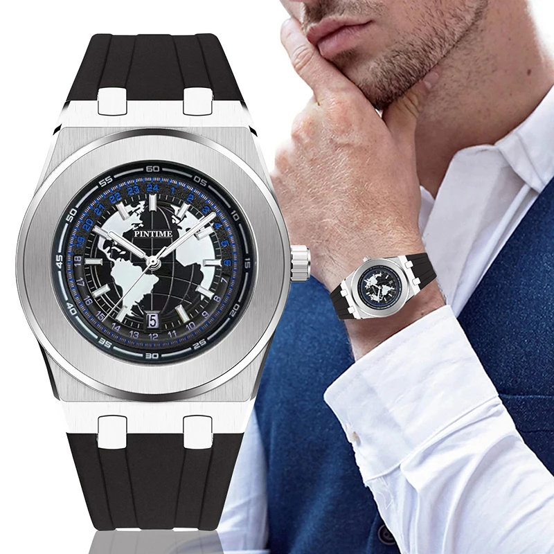 Map Design New Watch Men Sports Watches Waterproof Leisure and Fashion watch for Men reloj hombre Wear Matching Accessories