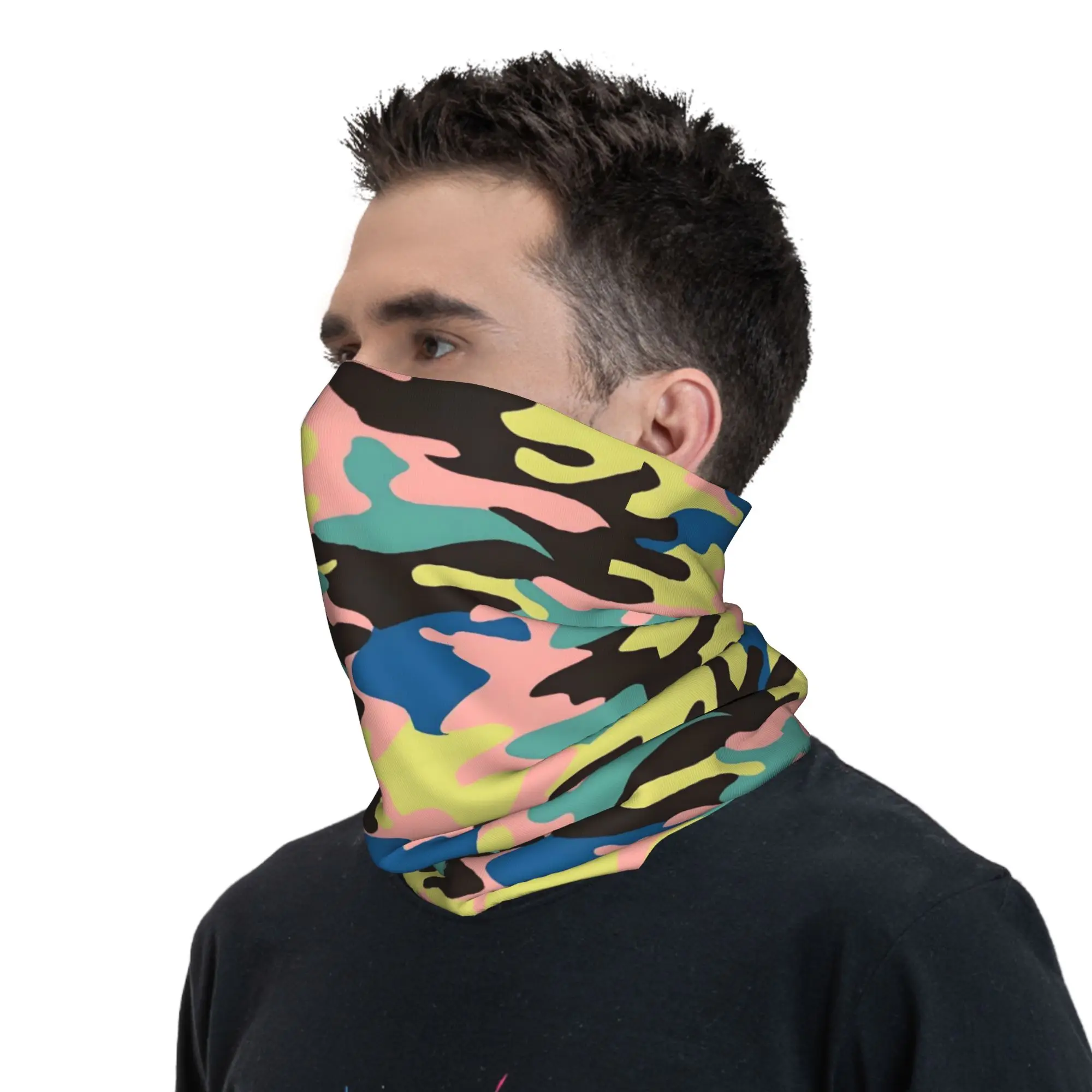 مخصص كامو باندانا الرقبة الجراب للمشي التخييم الرجال النساء التفاف وشاح ملون التمويه نمط عقال أكثر دفئا