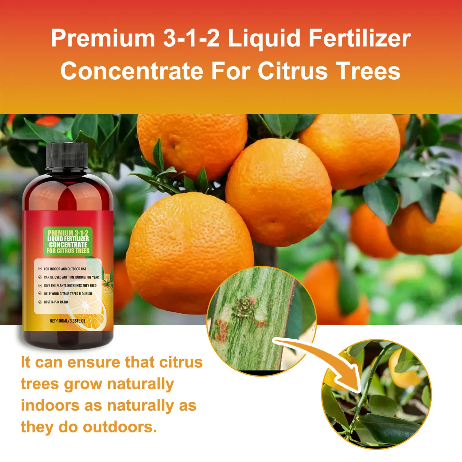 100ml Fruit Tree Nutrient Solution Autumn And Winter Citrus Tree Root Strengthening Liquid Orchard Plant Fertilizer Garden Tools