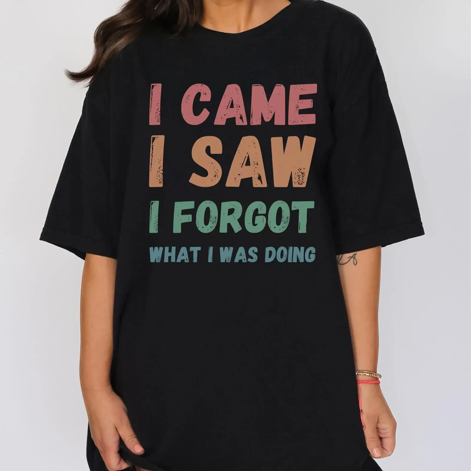 Funny ADHD T Shirt Procrastination Humor for Coworker vintage Washed Stylish graphic fashion Casual Stretched streetwear