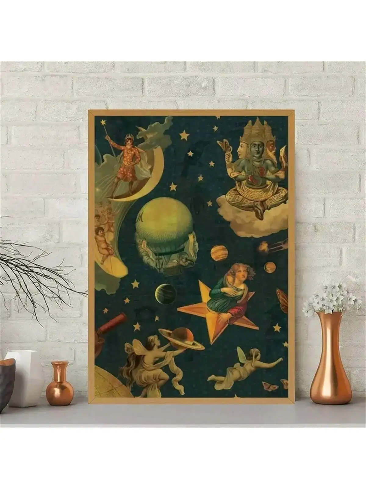 Unframed Canvas Poster Retro Artwork Style Music Album Cover Wall Art Decoration, Greek Mythology Theme, Hallway