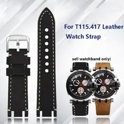 Men's frosted cowhide strap For Tissot Racing T115 Series Strap T115.417 Series Moto GP cowhide Watch Chain 24mm Watchband