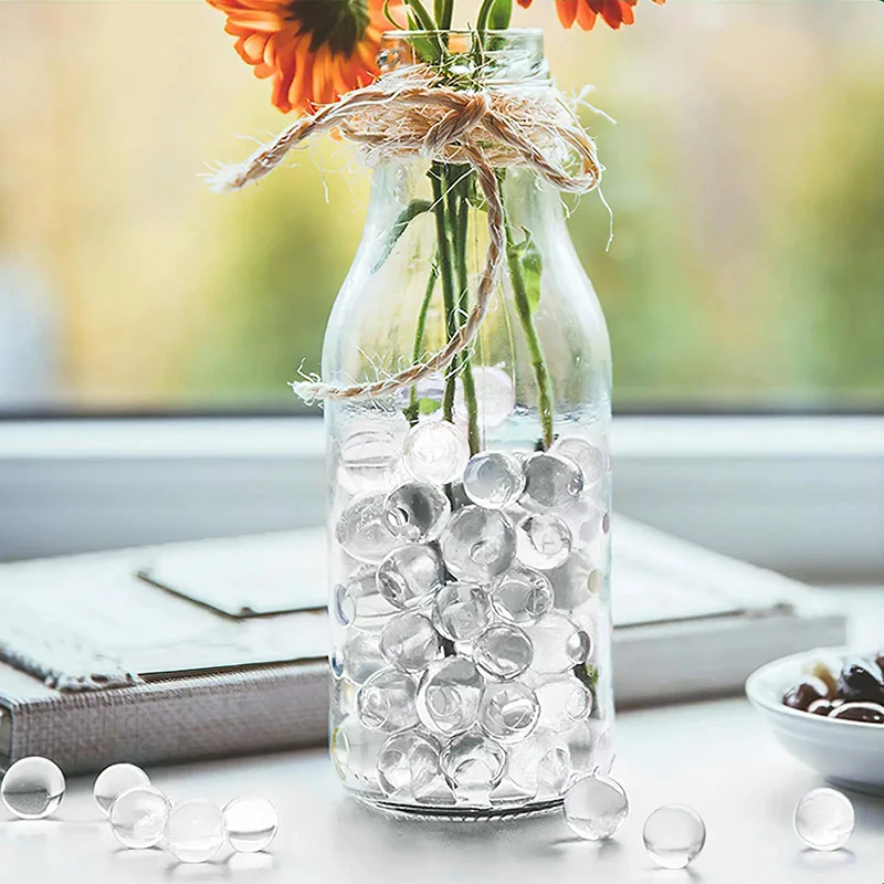 2000PCS Clear Crystal Soil Water Gel Jelly Hydrogel Beads Vase Filler Mud for Floating Pearls Candle Making Soilless Planting