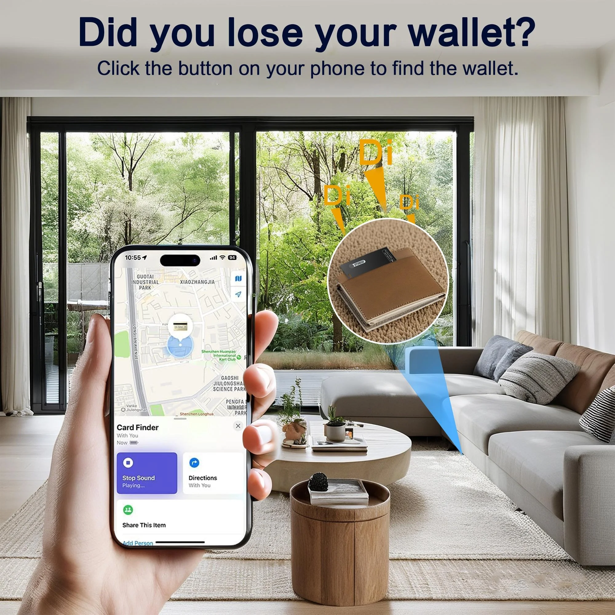 Ultra Thin Mini Bluetooth 5.0 Tracker Card Compatible with Find My Network iOS Only IP68 Waterproof Anti Lost Rechargeable Smart Tracking Tag for Wallet Bags Luggage Keys Car Vehicle GPS Locator Key Finder view 8