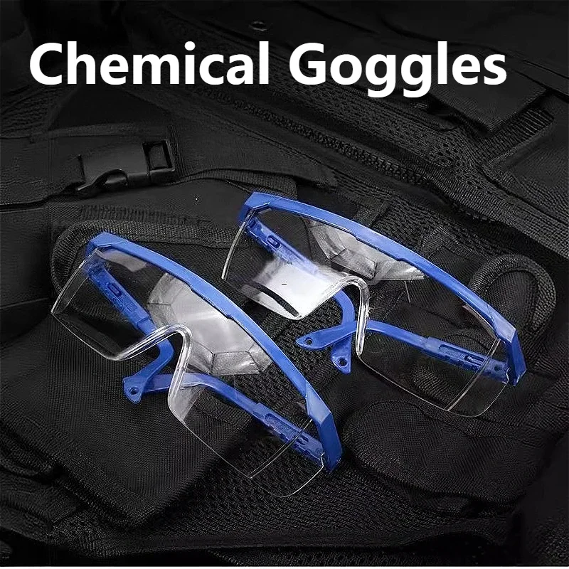 Óculos de segurança anti-respingo, óculos químico de laboratório, proteção contra poeira, industrial, à prova de vento, suprimentos de trabalho, 1 a 2 peças