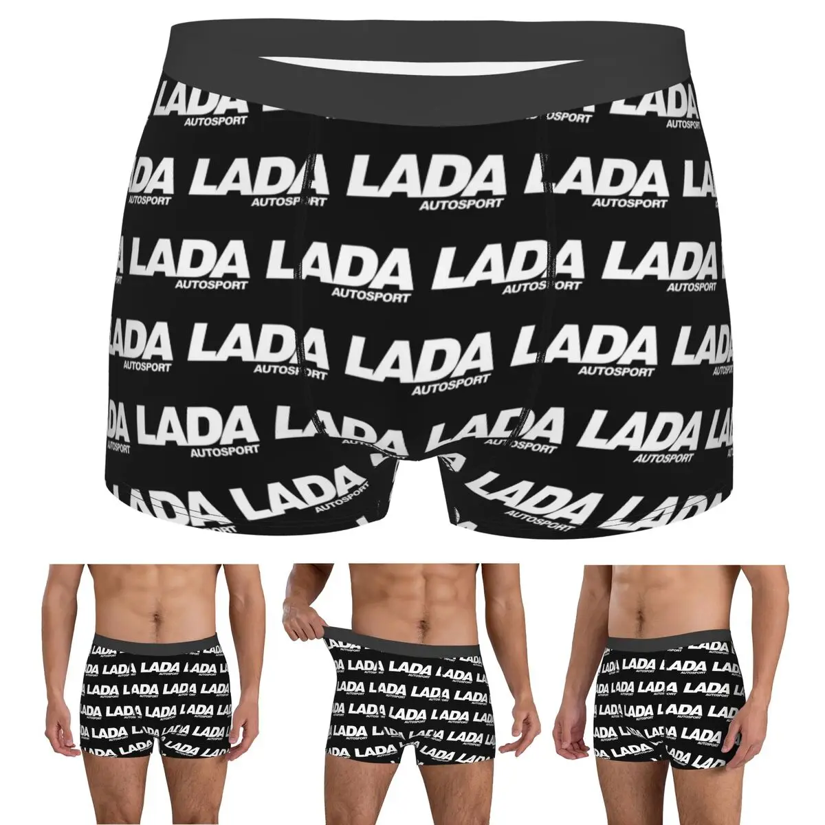 

Boxer Underpants Shorts Lada Autosport Logo (white) Panties Male Comfortable Underwear for Homme Man Boyfriend Gift