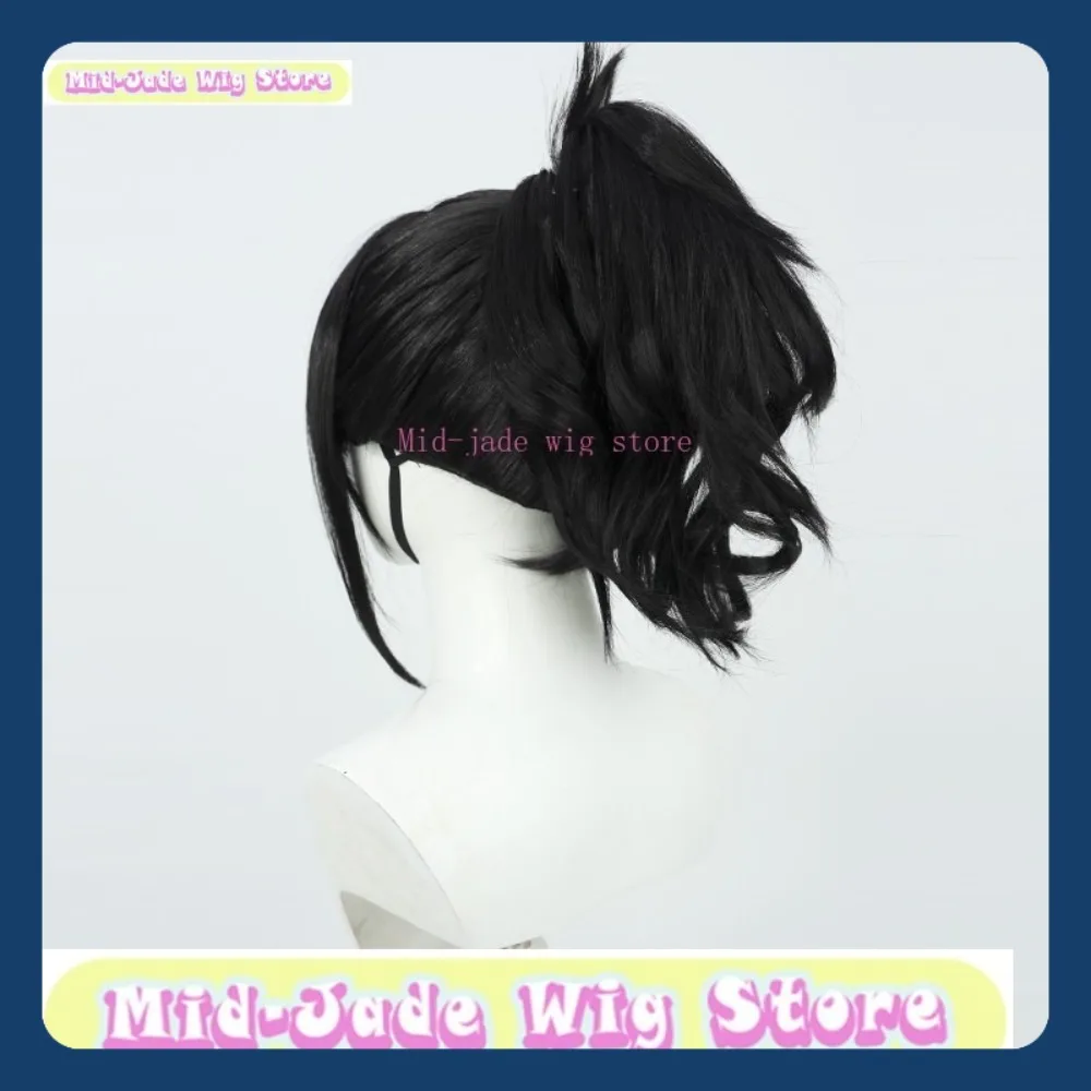 منتصف اليشم شعر مستعار مخزن بالمنشار رجل Michiko Tendo شعر مستعار تأثيري أنيمي لعبة لعب الأدوار هالوين زي حفلة الدعائم الشعر الاصطناعية #5