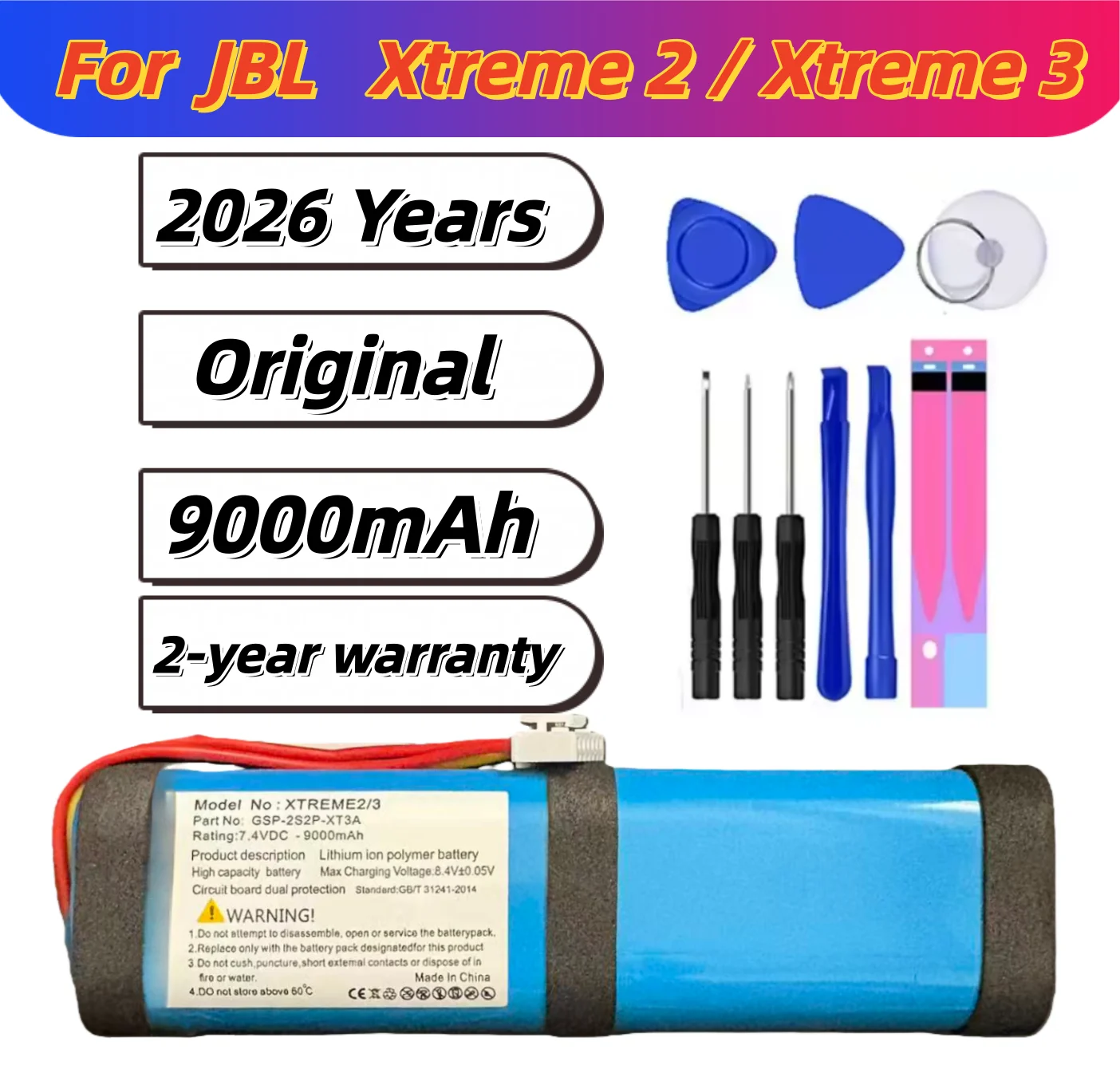 2026 Years Original Battery  For JBL Xtreme Xtreme 2 / Xtreme 3 Link 10 Link 20 PULSE 2,3  GO PLAY Replace the audio battery