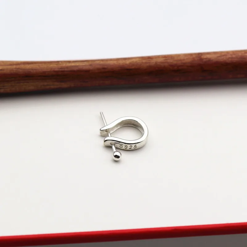 Solid 925 Sterling Silver Pinch Bail Connector Pendant Clasp for Jewelry Necklace DIY Accessories Components