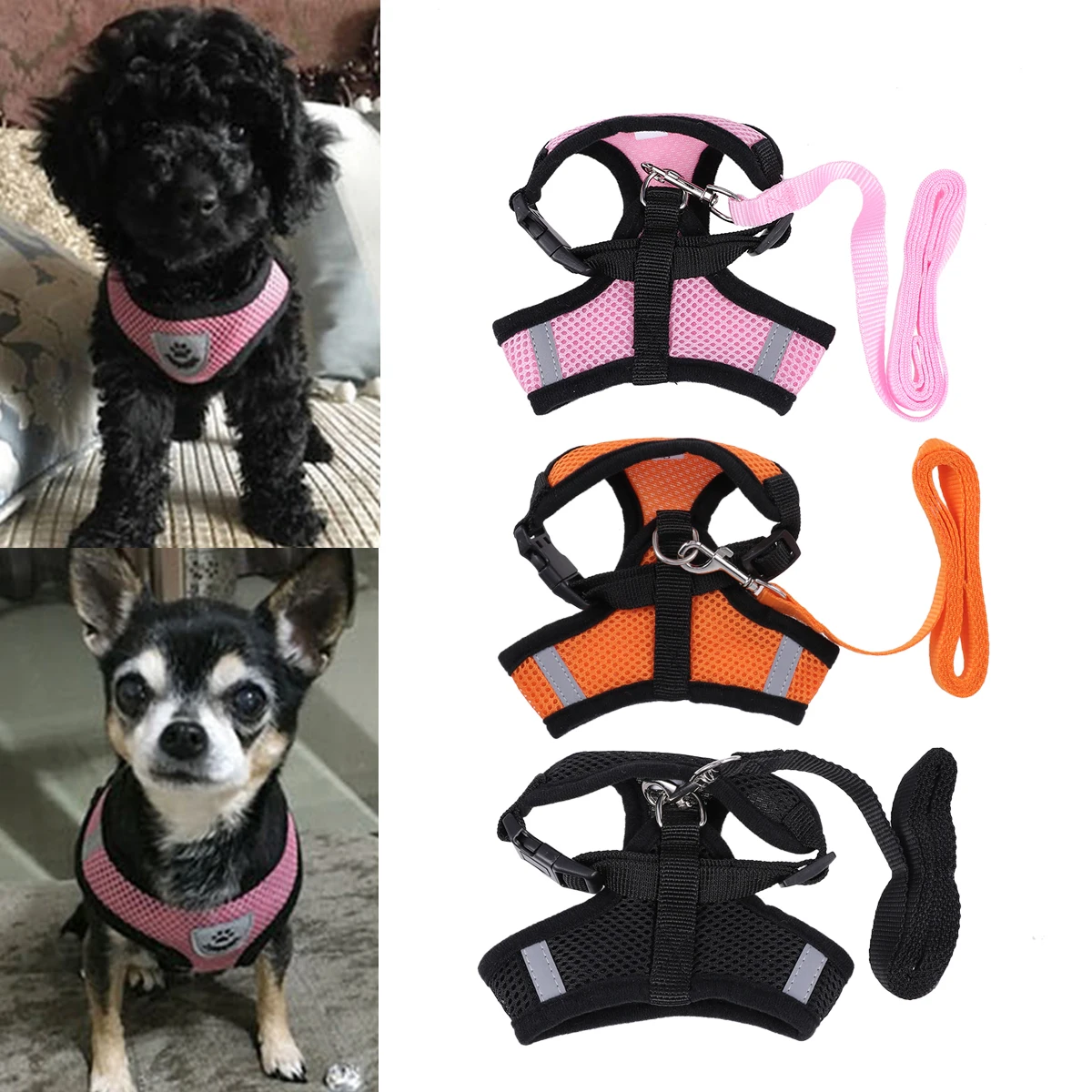 

Adjustable Mesh Dog Harness Vest Breathable Pet Chest Strap For Small Medium Puppies Cats All Season Pet Supplies Dog Vest