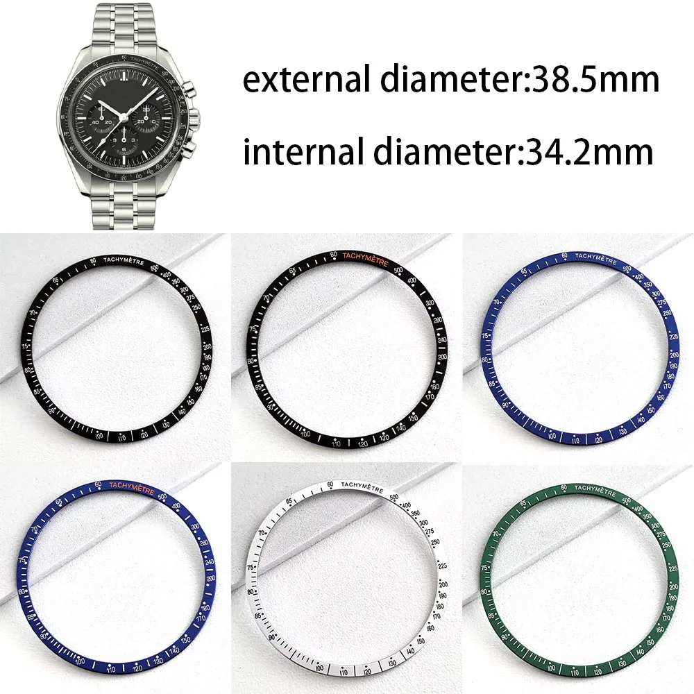 

Flat aluminium Bezel Insert 38.5*34.2mm Replacement of Watch Accessories Parts for vk63 Case Bezel