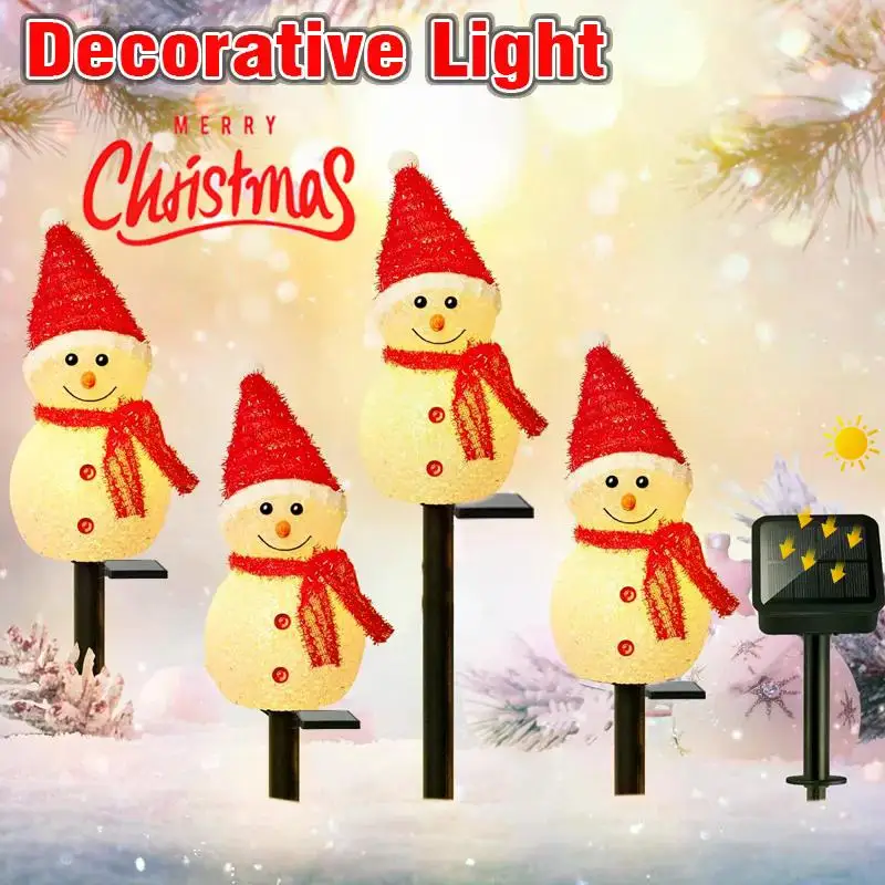 

D2 Outdoor Solar Lamp Christmas Snowman Ground Lights Solar Charge Indoor Villa Lawn Garden Decorative Lamp Atmosphere Led Light