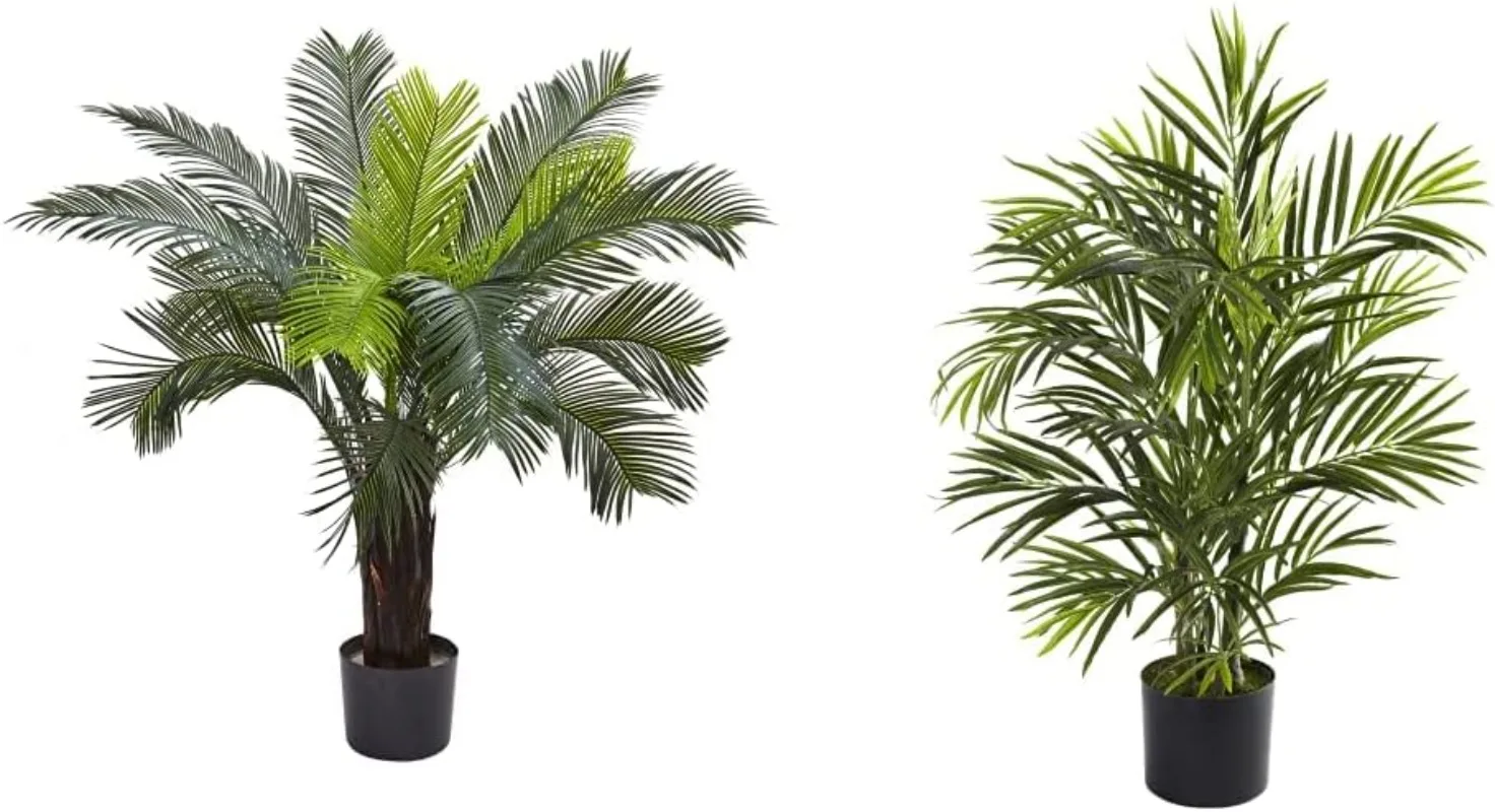 

Дерево Cycas для внутреннего и наружного использования, устойчивое к ультрафиолетовому излучению (3 дюйма) и искусственное пальмо Арека (2,5 фута)