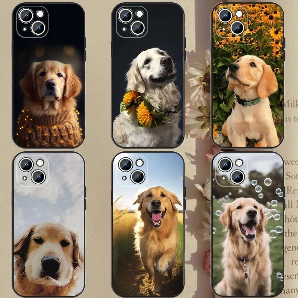 

Dog Golden Retrieve Phone Case Phone Case For Apple iPhone 15,14,13,12,11,XS,XR,X,8,7,Pro,Max,Plus,mini Silicone Black Cover