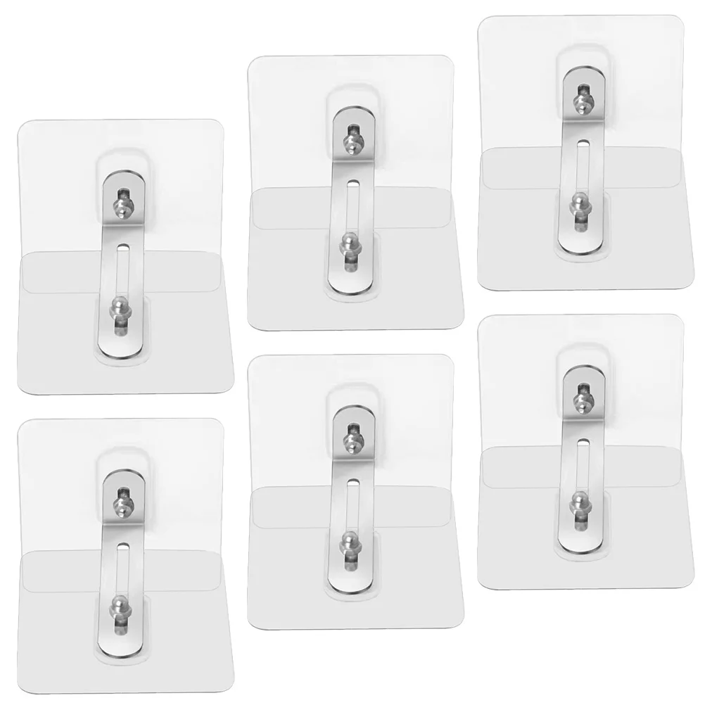 

6pcs Fixed Adhesive Lock Clip For Furniture Wall Anchors No Drill Child Proofing Anti Tip Straps Baby Safety Anchors Bookcase