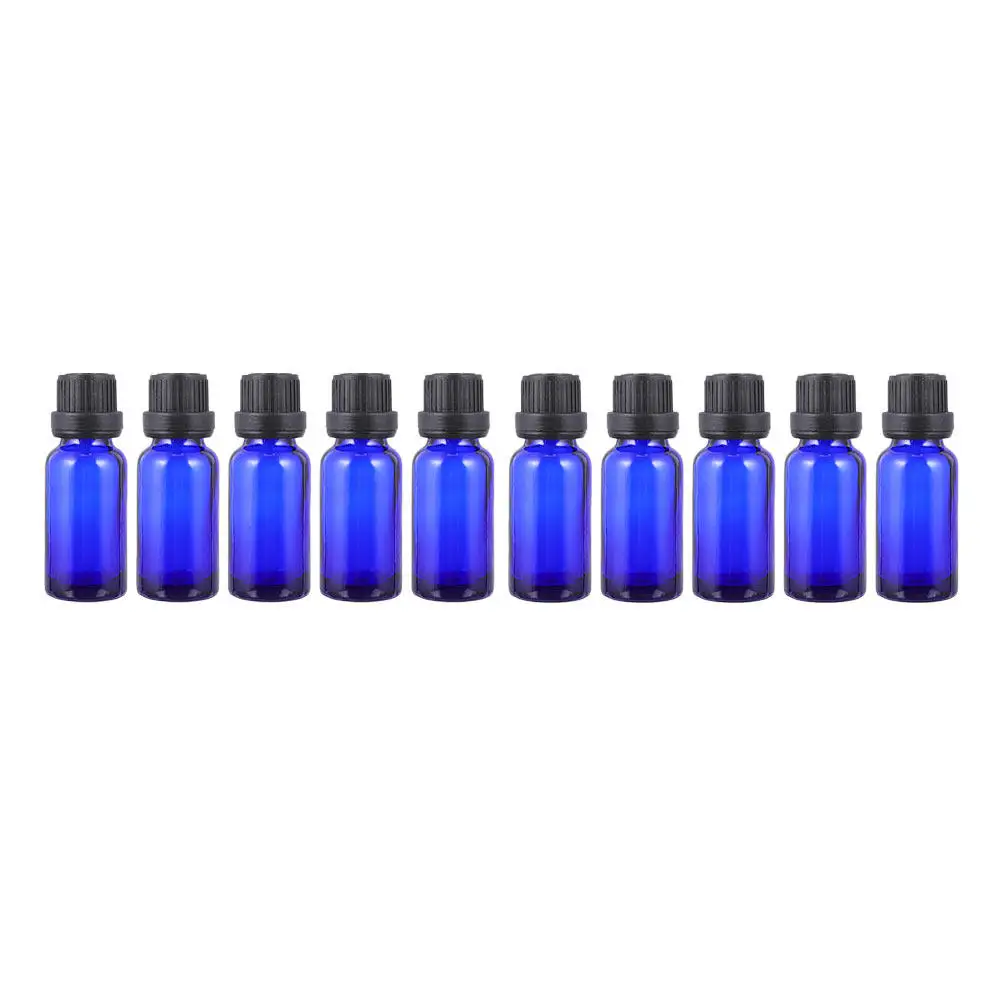 

12Pcs Essential Oil Bottles Blue Glass Sub Bottles Leakproof Drip Hole Designed for Travel Perfume Sample Liquid