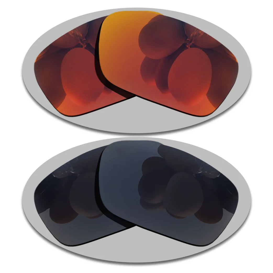 Fire Red&Grey Black Lenses Replacement For-Oakley FUEL CELL Polarized Sunglasses