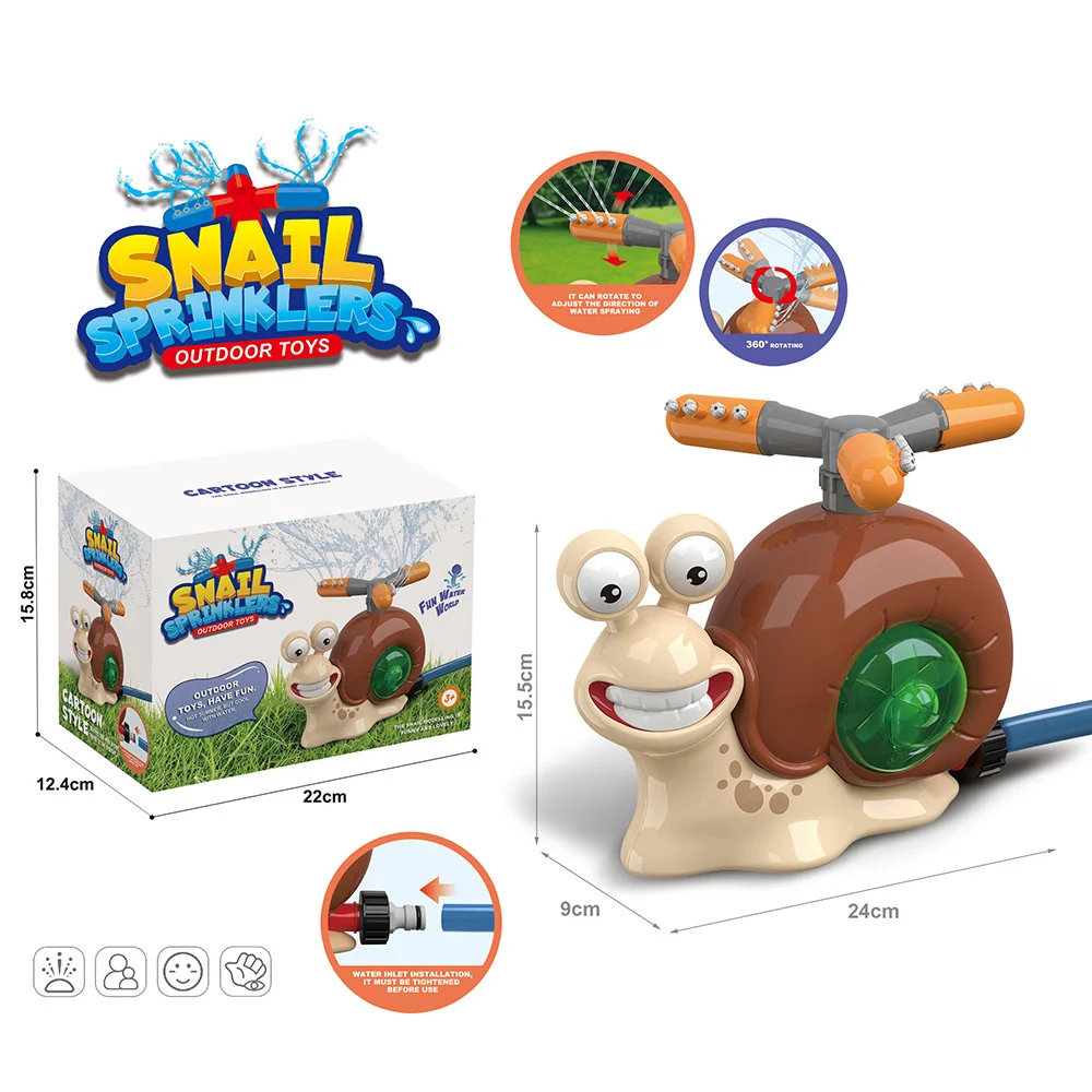 

Sprinkler Rotating Spray Outdoor Games for Kids Garden Snail Summer Water Toy Backyard Yard Cartoon Splash Baby Bath Toys Gift