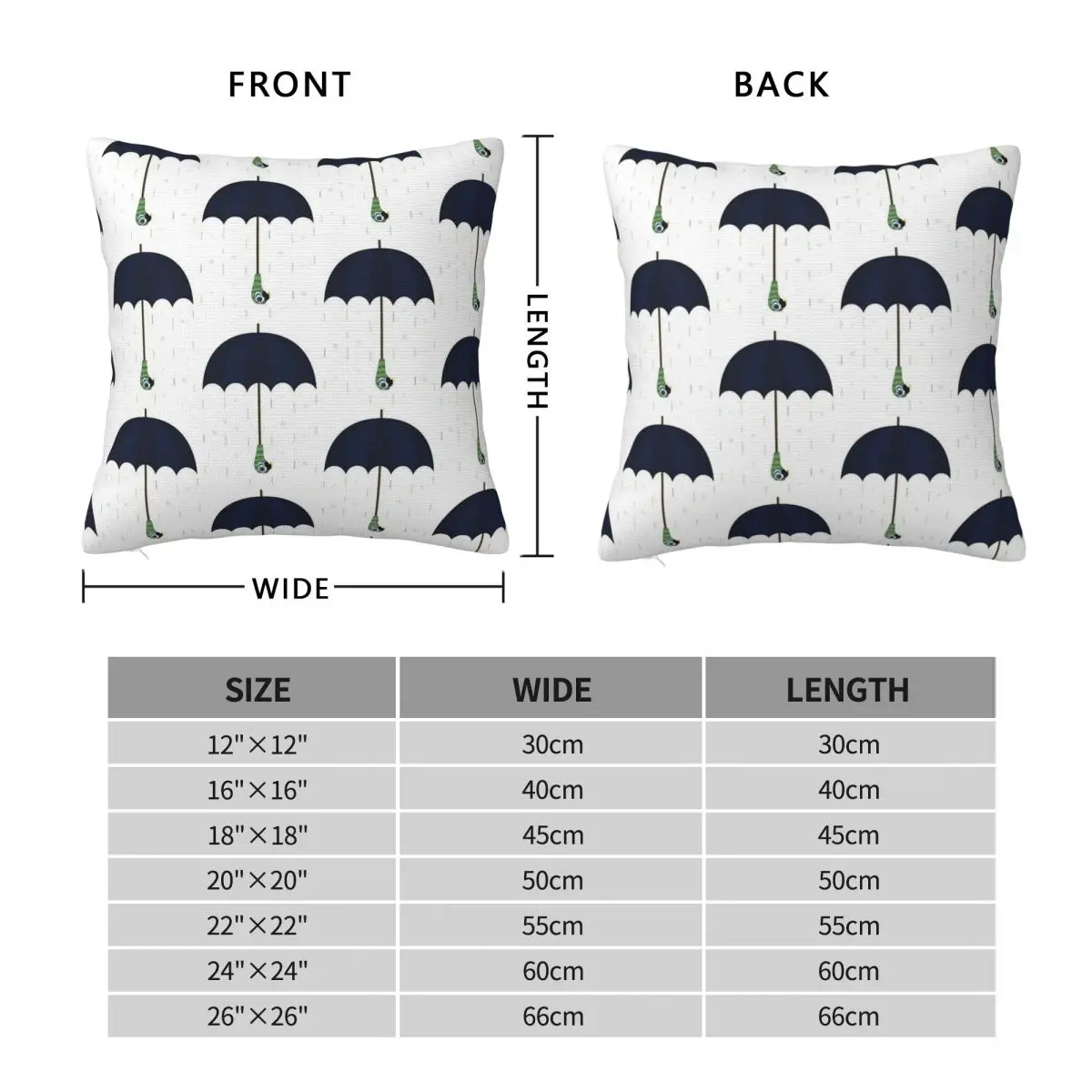 Mary Poppins Umbrella Square Pillowcase Polyester Linen Velvet Pattern Zip Decorative Pillow Case Home Cushion Cover Wholesale