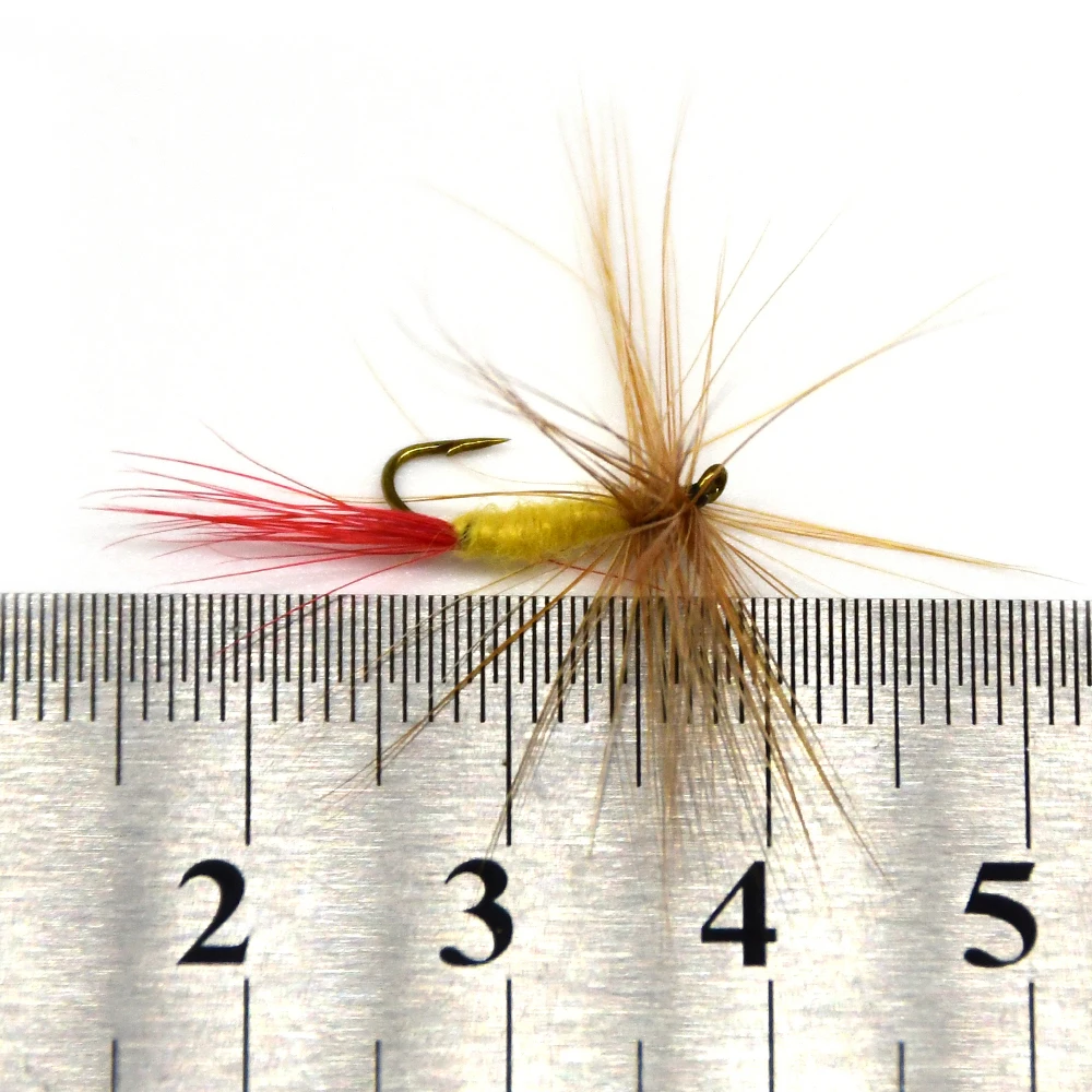 MNFT 10PCS 12# Dry Fly Barbed Fly Hook Trout Fishing Lure Bait Mayfly Caddis Midge Fishing Flies