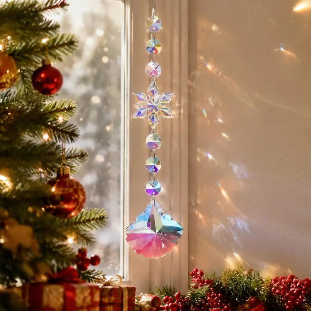 Hanging Prism Decor for Home Faux Sun Catcher Pendant Colorful Prism Rainbow Maker Hanging Snowflake Decor for Window Garden