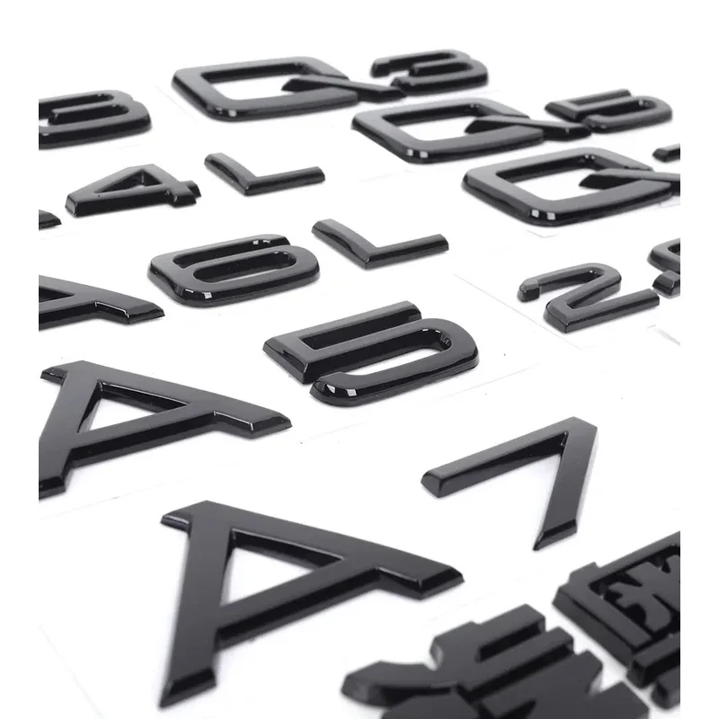 For A1 A3 A4 A5 A6 A7 A8 Q2 Q3 Q4 Q5 Q6 Q7 Q8 Letters Emblem Car Rear Boot Trunk Badge Sticker Decals 3D ABS Accessories