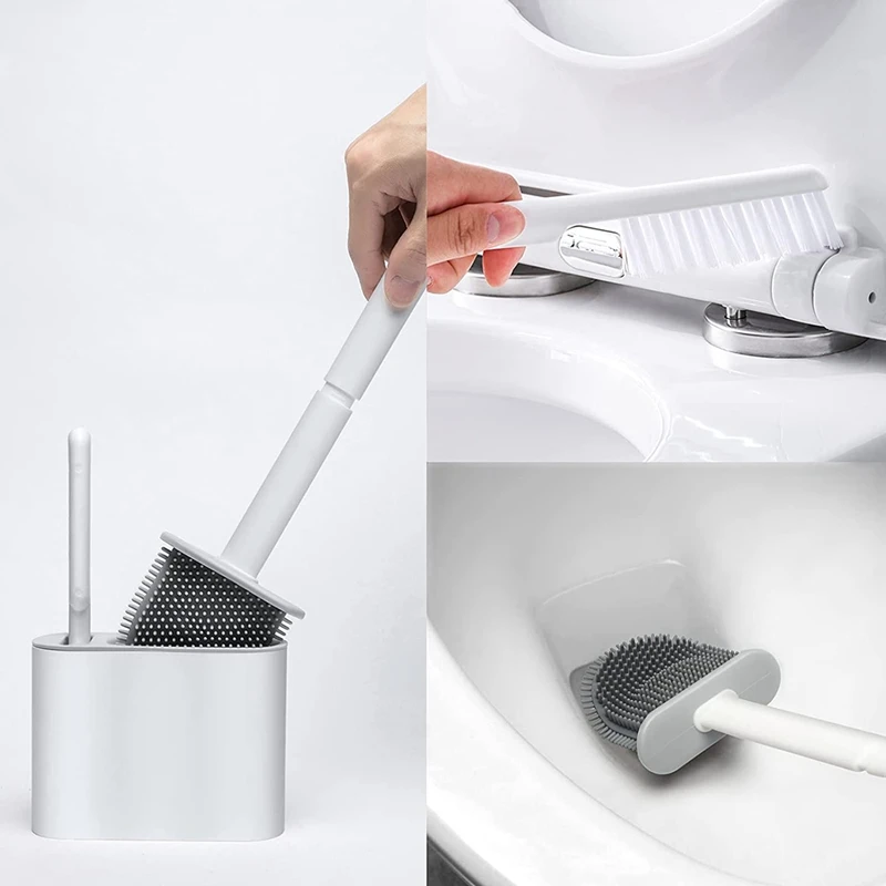 Toilet Brush, Toilet Brush And Cleaning Brush, With Wall Mount And Vertical Quick Drying Set, Toilet Brush For Bathroom