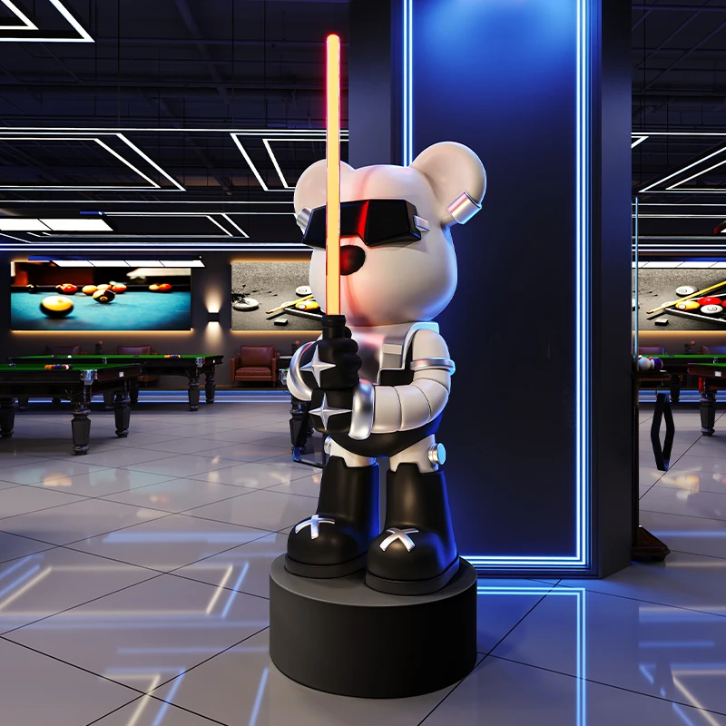 

140cm Large Luxury Doll, Home Decoration,Creative Lightsaber Bear Floor-standing Art Ornament, Piggy Bank, Bluetooth Speaker