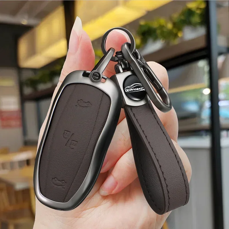 

Car Key Bag Aluminum Alloy Shell Storage Bag Protective Cover Suitable For Tesla Model S Model 3 Model X Accessories 3 Buttons