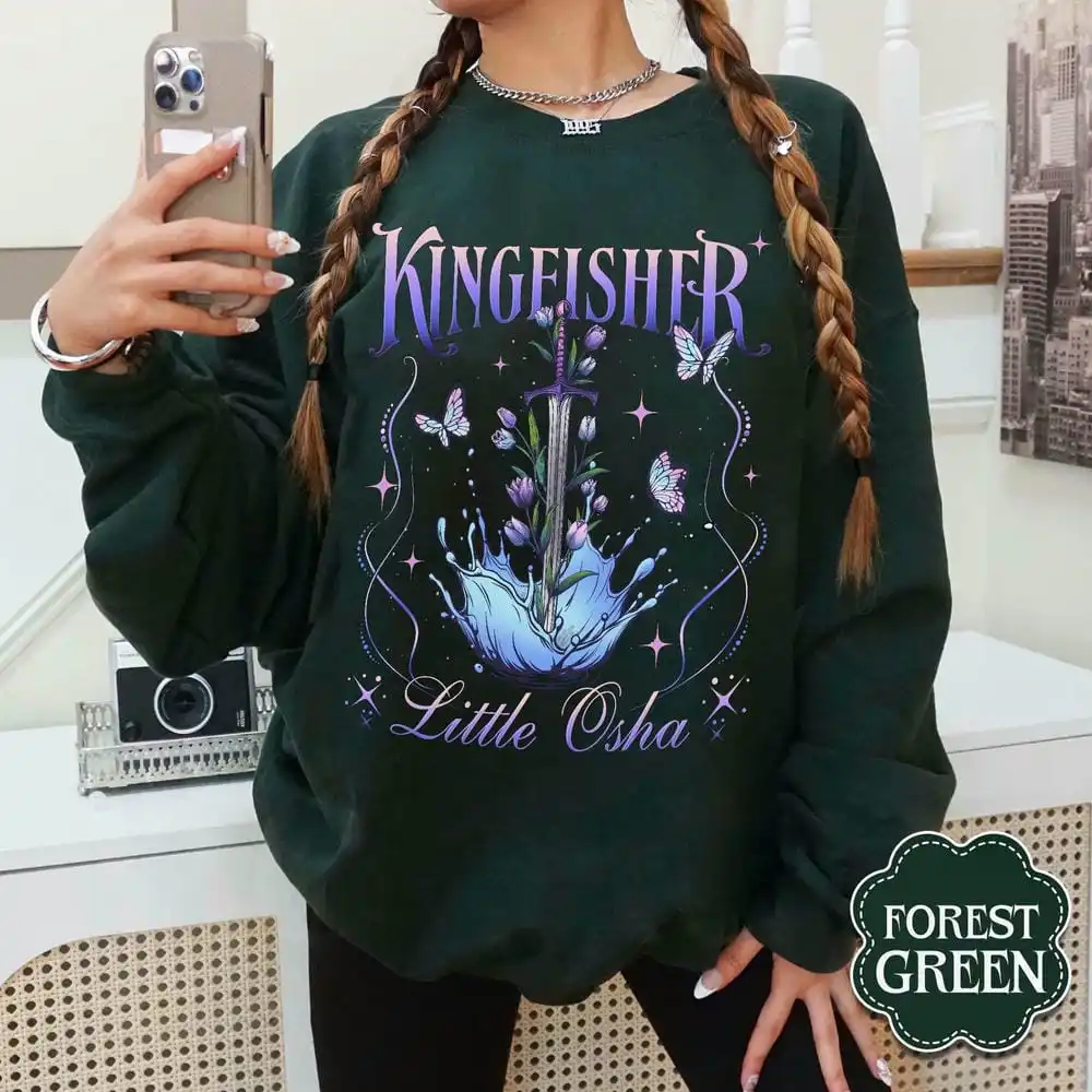 Feminino quicksilver livro kingfisher moletom camisa de dois lados para fãs fantasia bookish merch moletom y2k unisex topo streetwear