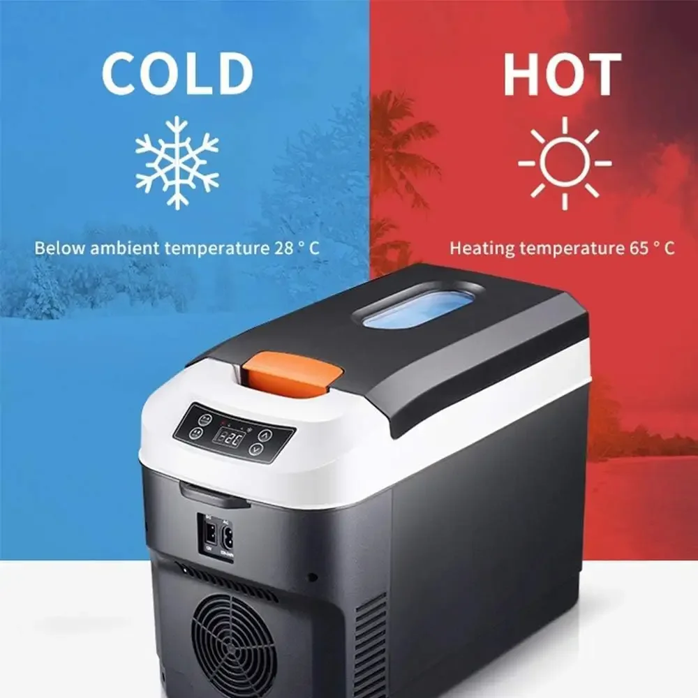 반도체 냉각 기술이 적용된 10L 디지털 디스플레이 미니 자동차 냉장고, 12V/24V/220V 범용