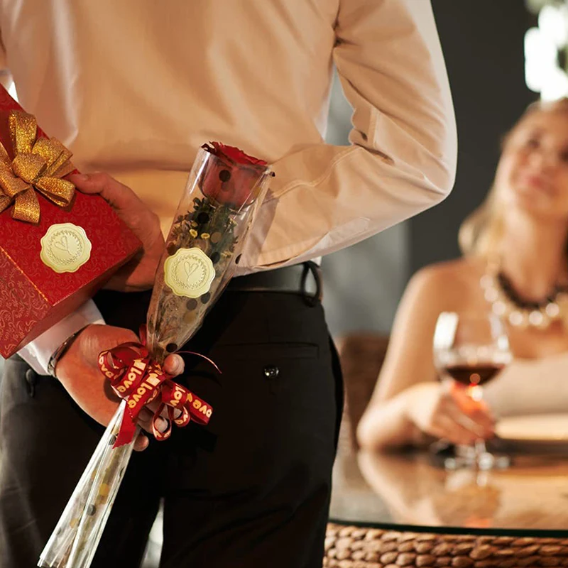 Adesivos de envelope dourado, selo de coração em relevo, autoadesivo para cartões, convites, presentes – 5 ou 10 folhas