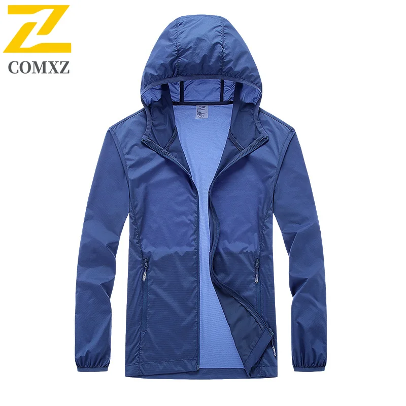 Lightweight Skin Jacket Men's Spring and Summer Casual Fishing Waterproof Thin Windbreaker Outdoor Camping Sunscreen Hooded Coat