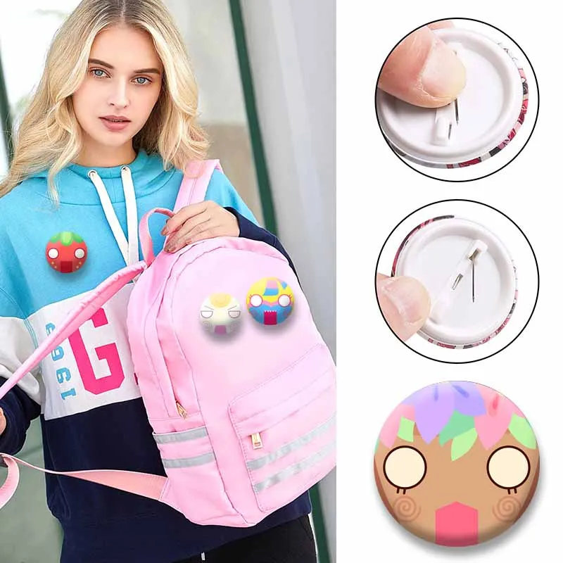 Creative D-Dandys W-World Full Face Icon Coin Badges Sprout Astro Bassie Vee Lapel Pins Backpack Hat Jewelry Brooch Accessories
