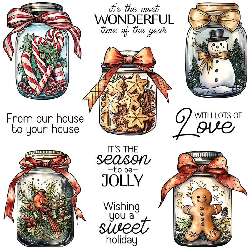 

Christmas Series Clear Stamp Sweet Candy Bottles DIY Scrapbooking Supplies Silicone Stamp For Cards Albums Decor