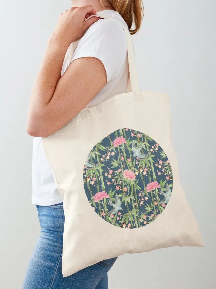 

Bamboo, Birds and Blossom - dark teal Tote Bag the tote bag cute pouch bag great luxury women