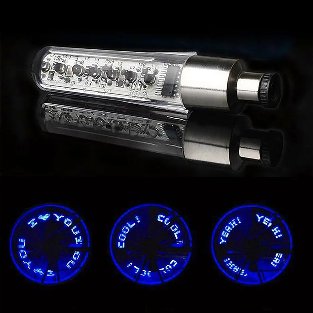 Wheel LED Car Spoke Wheel Light Outdoor Mountain Bike Letter Nozzle Light Valve Warning Light Accessories