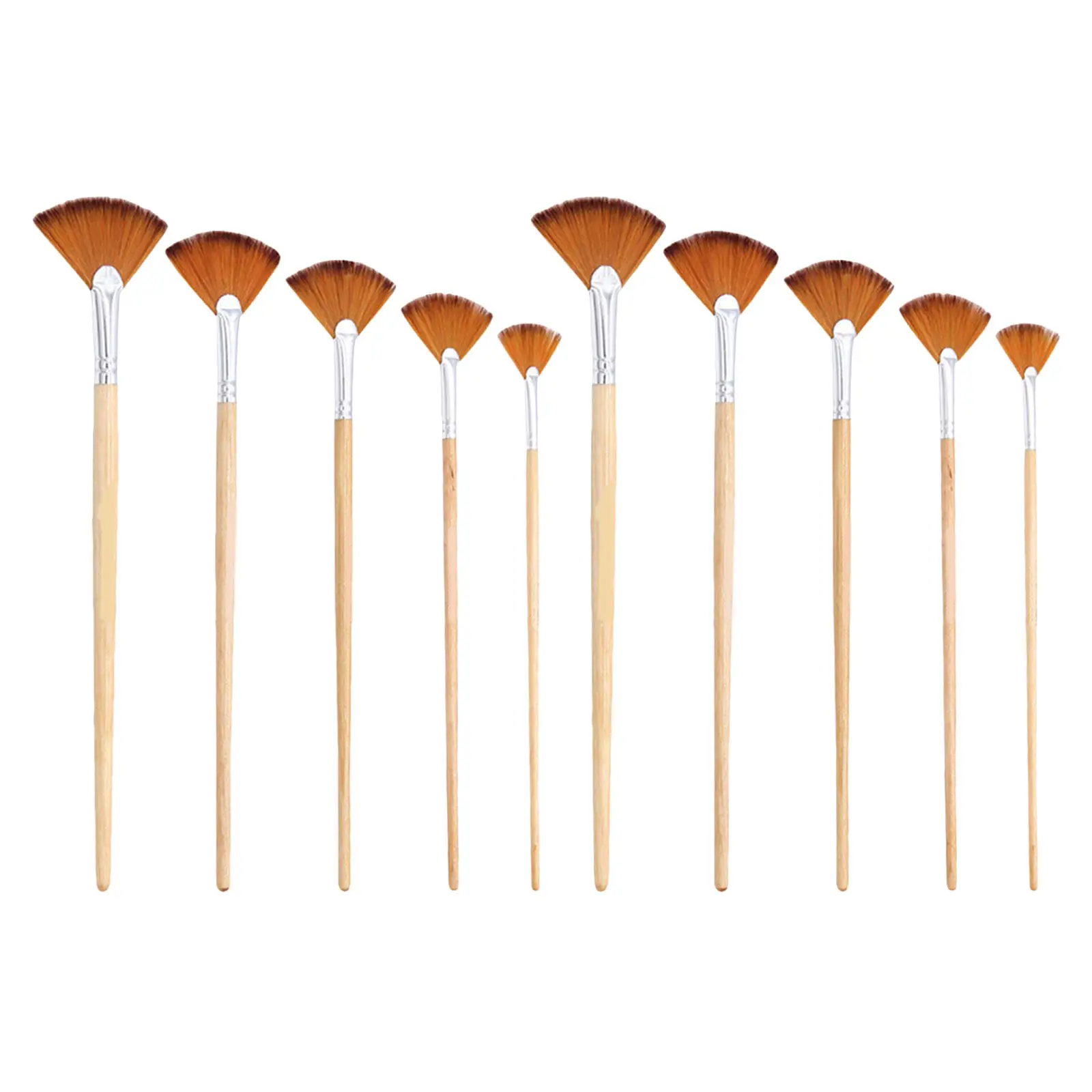 

10Pcs Wear-Resistant Flat Paint Brushes for Stencil Painting Watercolor Acrylic Artist Brush Set Comfort Grip Multi-Function