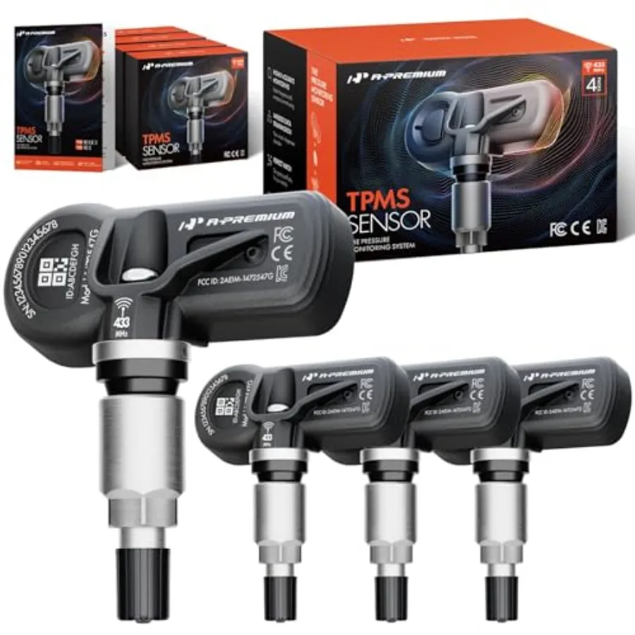 

Комплект из 4 датчиков TPMS для контроля давления в шинах, совместимых с BMW, Audi, Porsche и другими моделями - 220i, 228i, 320i, 428i, 550i, 640i, 750i