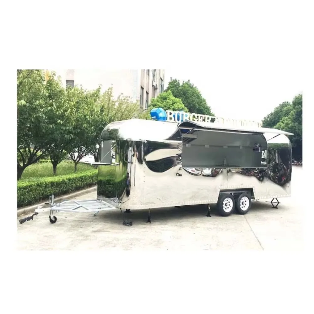 

Bulk Order Customized Food Trailer Mobile Kitchen Cart Coffee Burger Taco Catering Truck Fully Equipped Stainless Steel Kitchen